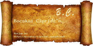 Bocskai Ciprián névjegykártya
